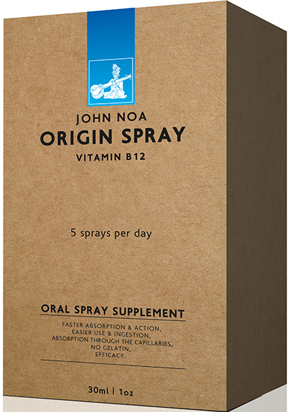 John Noa's Worts John Noa Origin Spray Βιταμίνη B12 Συμπλήρωμα Διατροφής για την Καλή Λειτουργία του Νευρικού Συστήματος, σε Μορφή Spray 30ml