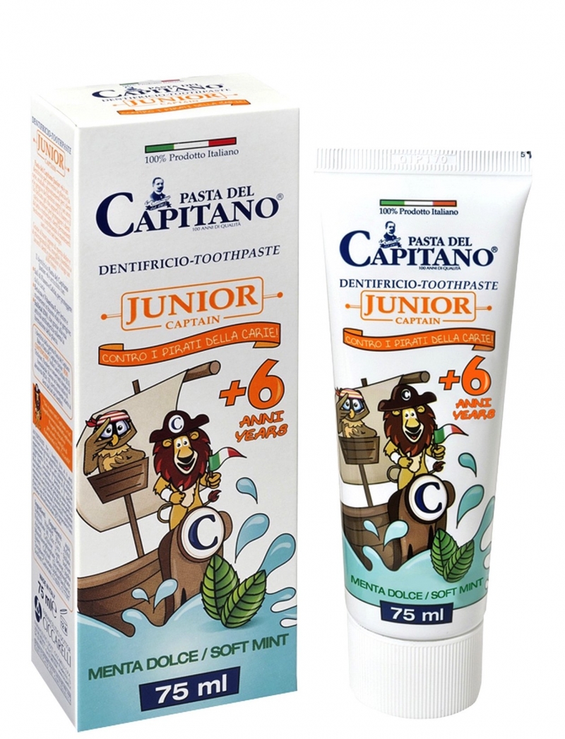 Health-Plus Pasta Del Capitano Junior Οδοντόκρεμα Παιδική απο 6 Ετών με Γεύση Ελαφριά Μέντα 75ml