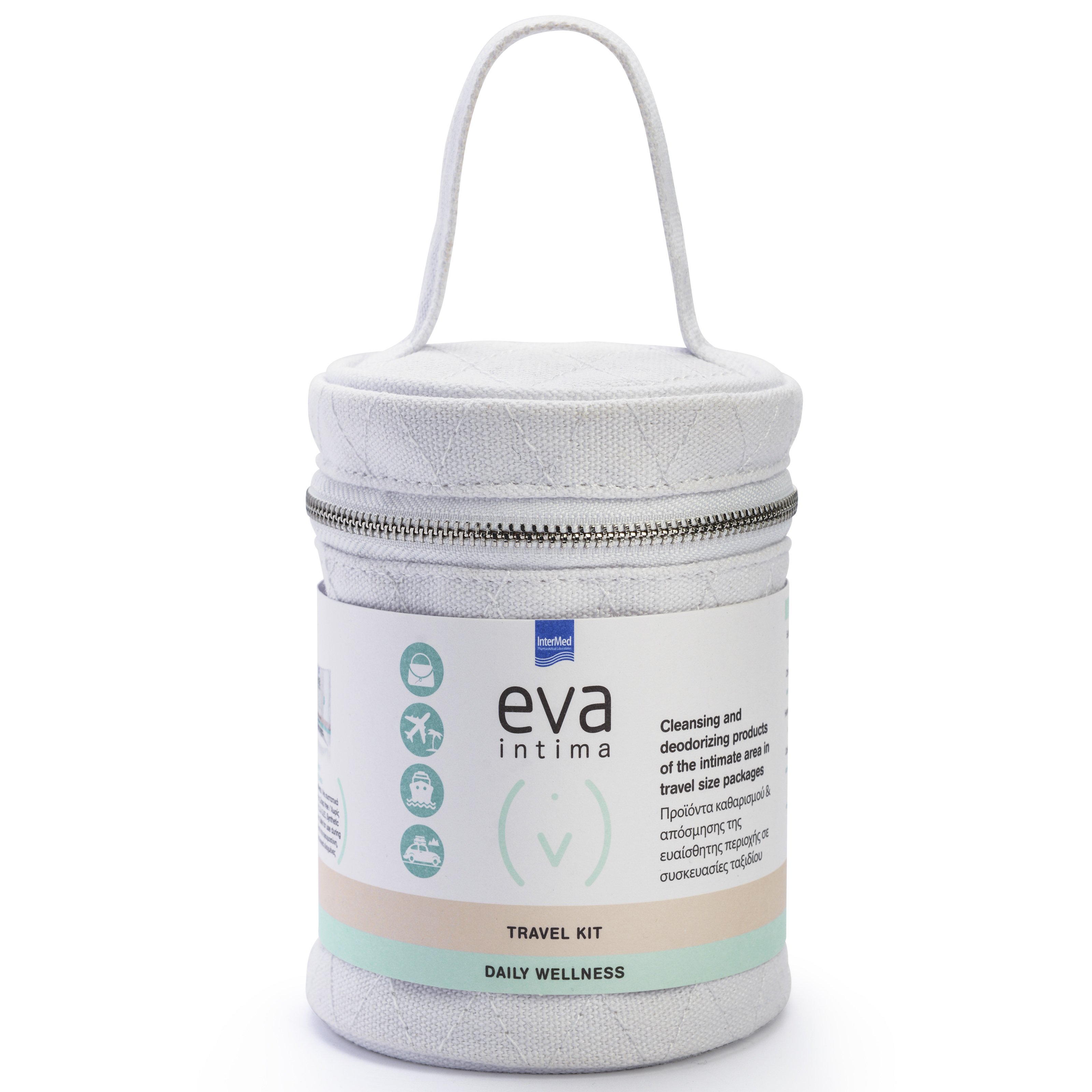 Eva Eva Intima Daily Wellness Travel Kit Pocket Size Towelettes 10 Τεμάχια, Foaming Wash 50ml & Original pH3.5 60ml