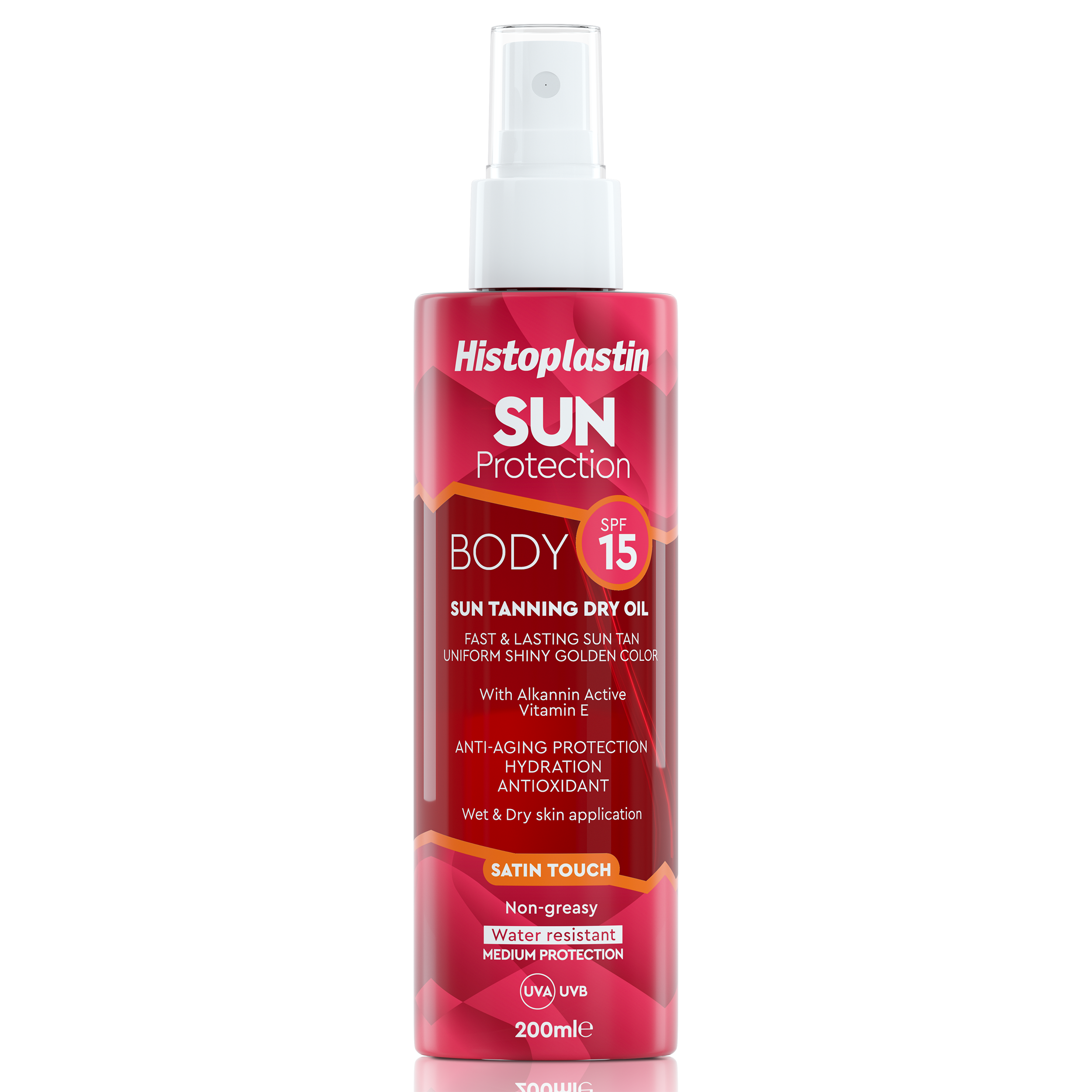 Histoplastin Sun Protection Body Spf15 Sun Tanning Dry Oil Satin Touch Ξηρό Λάδι Χαμηλής Αντηλιακής Προστασίας 200ml φωτογραφία