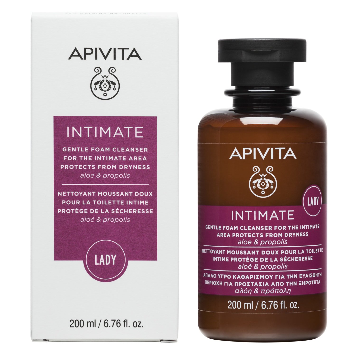 Apivita Apivita Intimate Lady Daily Gentle Creamy Cleanser Gel Καθαρισμού Ευαίσθητης Περιοχής με Αλόη & Πρόπολη 200ml