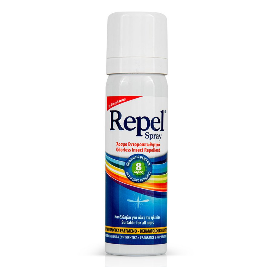 Uni-Pharma Uni-Pharma Repel Spray Travel Size Άοσμο Εντομοαπωθητικό Spray για Όλη την Οικογένεια 50ml