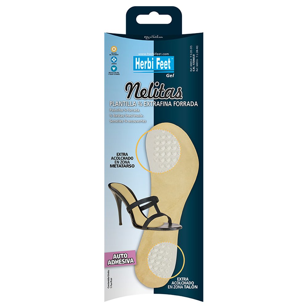 Herbi Feet Herbi Feet Nelitas Pantilla 3/4 Extrafina Forrada Υφασμάτινη Σόλα με Επένδυση στο Μετατάρσιο Μπεζ 2 Τεμάχια - Small