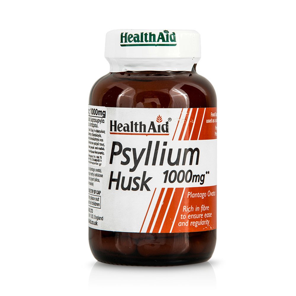 Health Aid Psyllium Husk 1000mg Έλεγχο του Βάρους της Χοληστερόλης και Γενικά στην Υγεία του Εντέρου 60 Caps