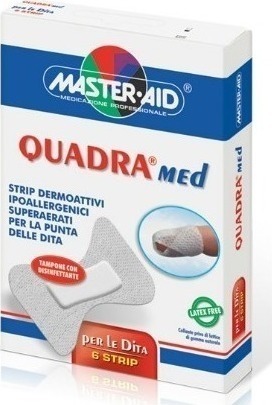 Master Aid Master Aid Quadra Med Finger Λευκός Αυτοκόλλητος Μικροεπίδεσμος Δακτύλου 6 Strip