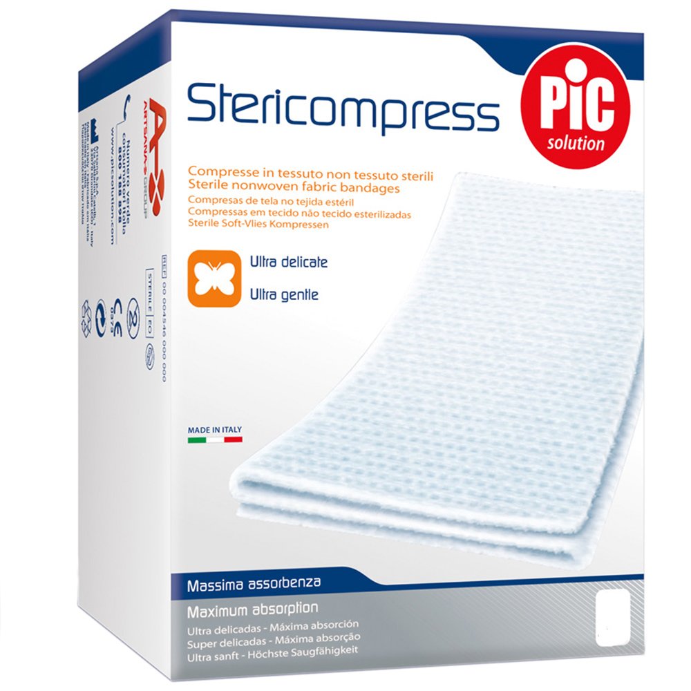 Pic Pic Solution Stericompress Sterile Gauze Bandage Αποστειρωμένες Γάζες Υψηλής Απορροφητικότητας από Αγνό Βαμβάκι 12 Τεμάχια - 18cm x 40cm