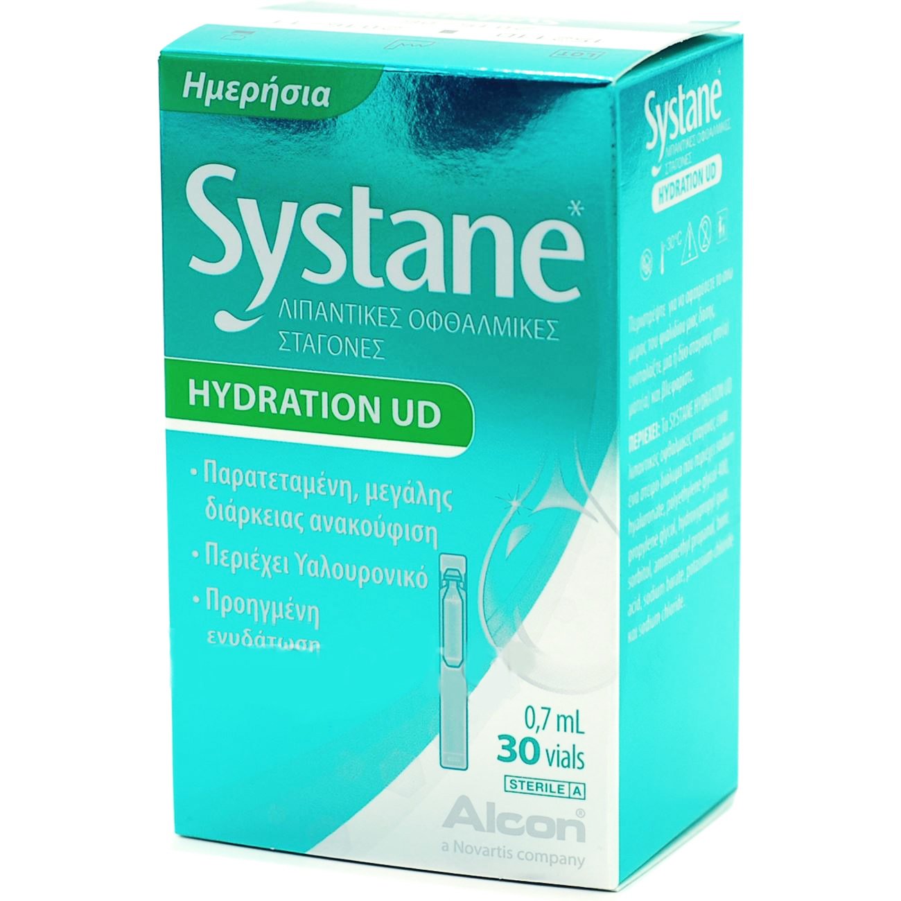 Alcon Systane Hydration UD Λιπαντικές Οφθαλμικές Σταγόνες για Παρατεταμένη, Μεγάλης Διάρκειας Ανακούφιση, με Υαλουρονικό 30amp.x0,7ml