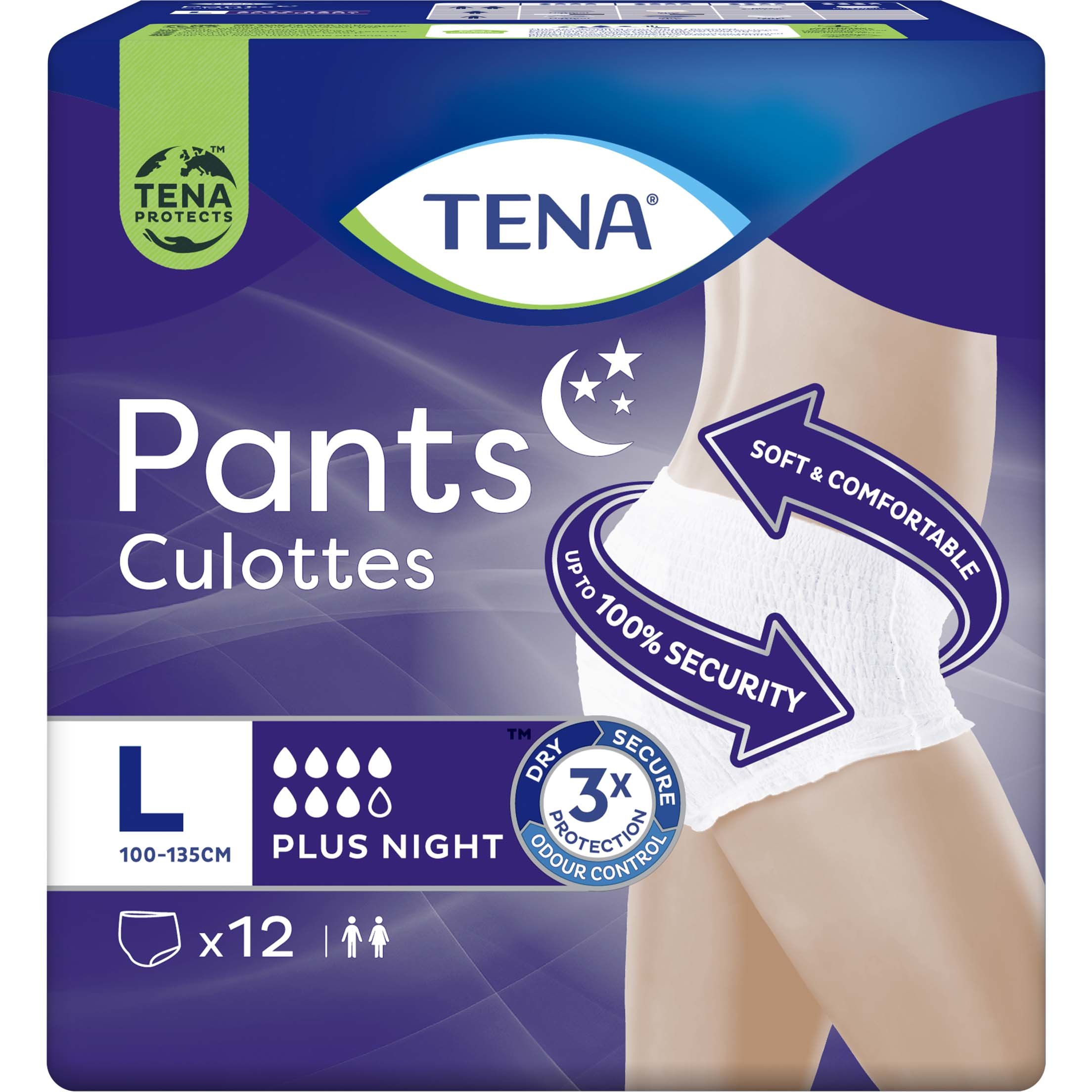 Tena Tena Pants Plus Night Unisex Απορροφητικά Εσώρουχα για Βαριά Μορφή Ακράτειας 12 Τεμάχια - Large 100-135cm