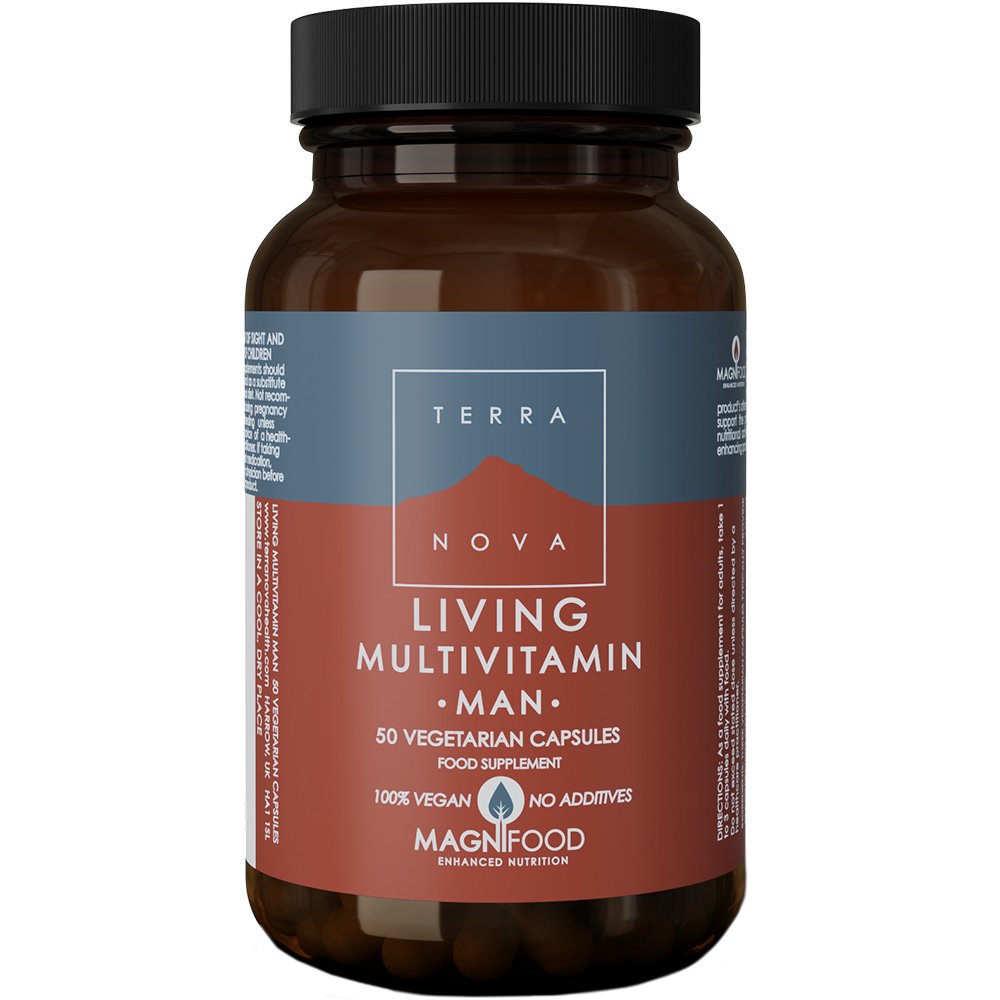 Bionat Terranova Living Multivitamin Man Συμπλήρωμα Διατροφής με Πολυβιταμίνες για την Καλή Λειτουργία του Καρδιαγγειακού Συστήματος, την Προστασία του Ανδρικού Ουροποιητικού & τη Μείωση της Κούρασης - Κόπωσης 50veg.caps