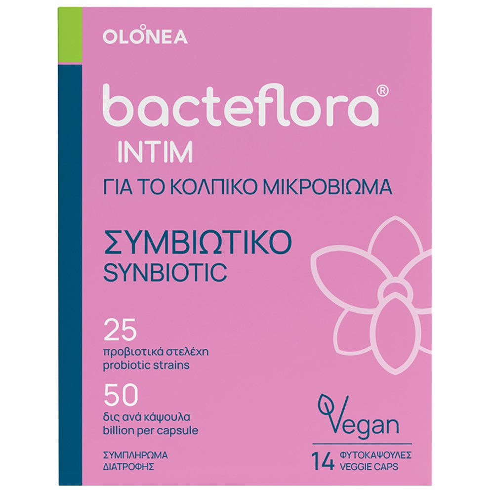 Olonea Olonea Bacteflora Intim Synbiotic Συμπλήρωμα Διατροφής με Προβιοτικά & Πρεβιοτικά για το Κολπικό Μικροβίωμα 14veg.caps