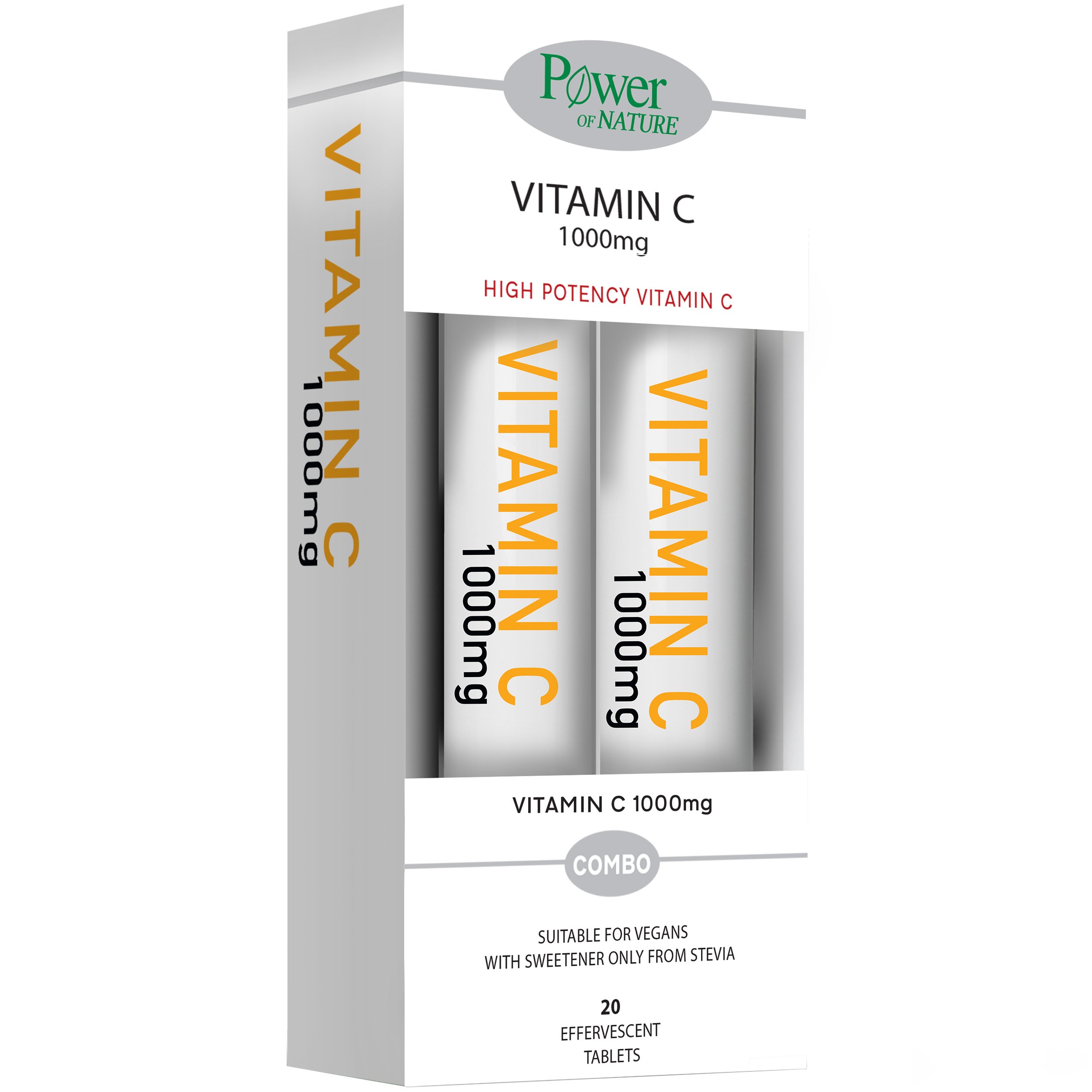 Power Health Power Health Promo Vitamin C Συμπλήρωμα Διατροφής με Βιταμίνη C για την Ενίσχυση του Ανοσοποιητικού με Γεύση Πορτοκάλι 1000mg, 2x20 Effer.tabs