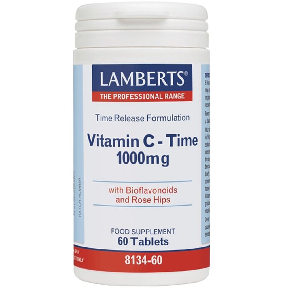 Lamberts Lamberts Vitamin C Time Release Συμπλήρωμα Διατροφής Βιταμίνης C Ελεγχόμενης Αποδέσμευσης για τη Σωστή Λειτουργία του Ανοσοποιητικού Συστήματος 1000mg, 60tabs