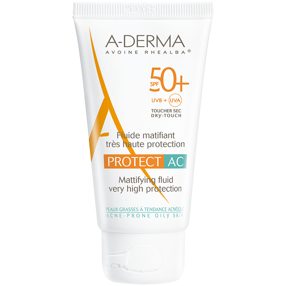 A-Derma A-Derma Protect AC Fluide Matifiant Spf50+ Αντηλιακή Κρέμα Προσώπου Ματ Αποτέλεσμα για Λιπαρές & Τάση Ακμής Επιδερμίδες 40ml