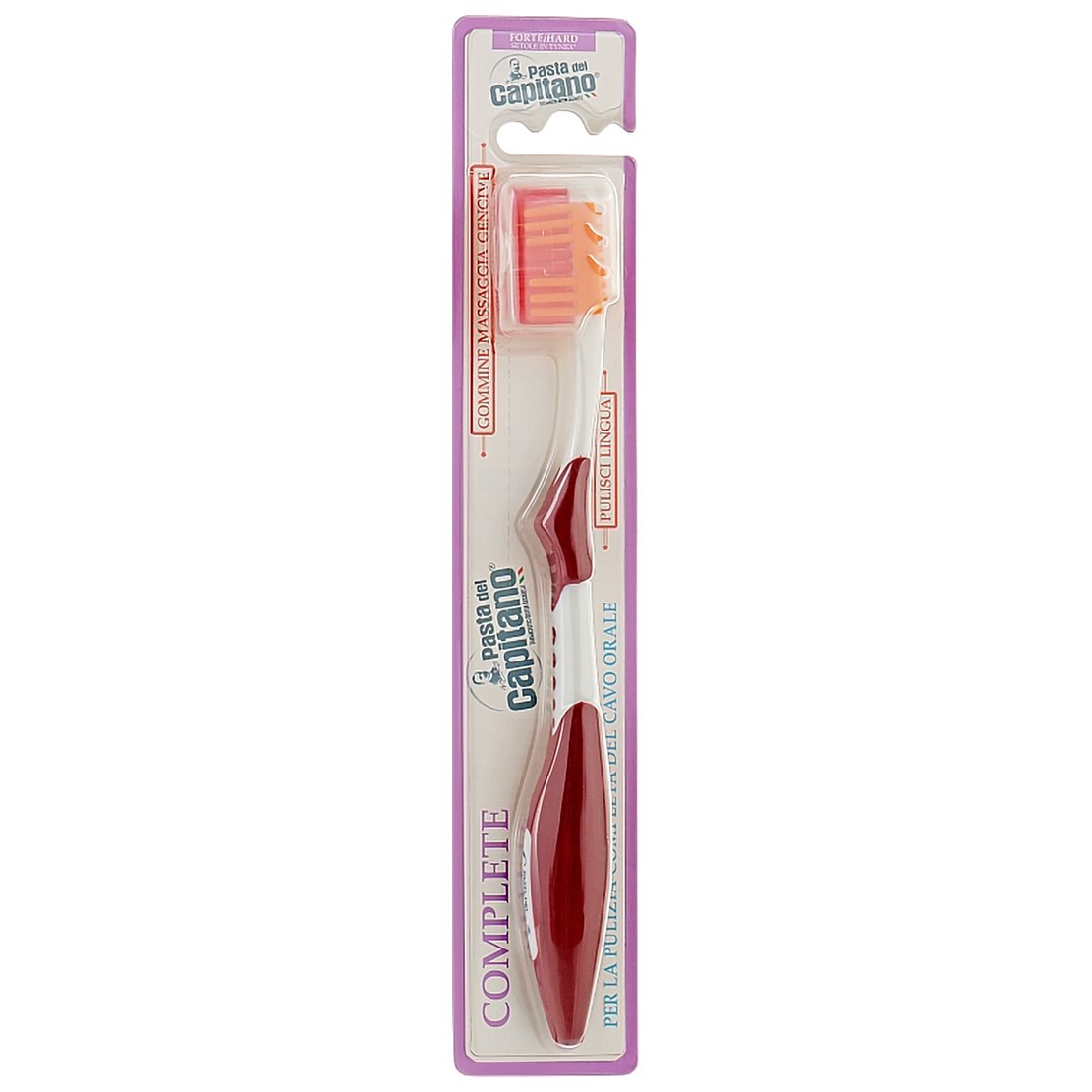 Pasta del Capitano Complete Toothbrush Medium Μέτρια Οδοντόβουρτσα σε Μπορντό Χρώμα 1 Τεμάχιο – Μπορντό