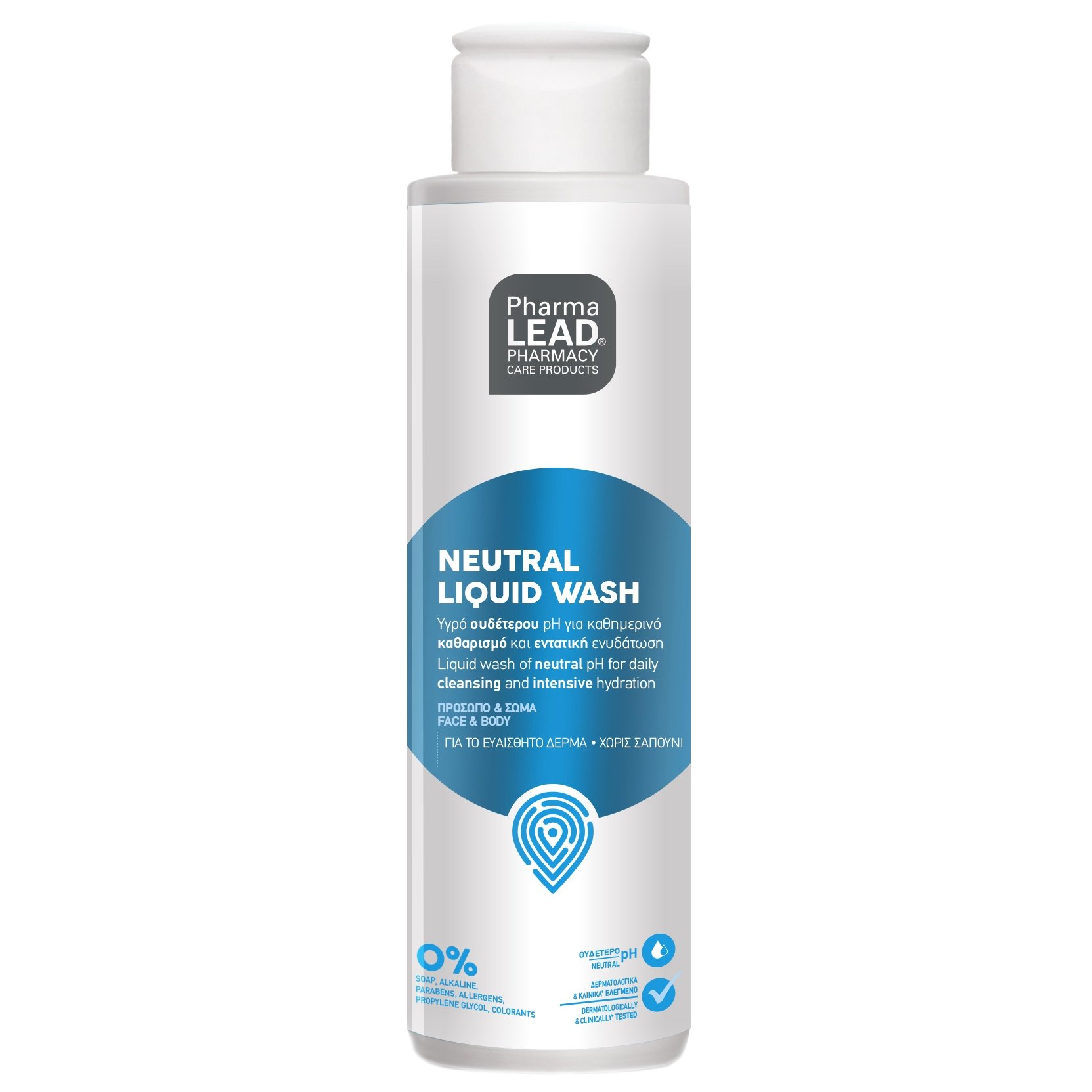 Pharmalead Neutral Liquid Wash Travel Size 100ml Απαλό Υγρό Καθαρισμού & Εντατικής Ενυδάτωσης Προσώπου & Σώματος, με Ουδέτερο pH