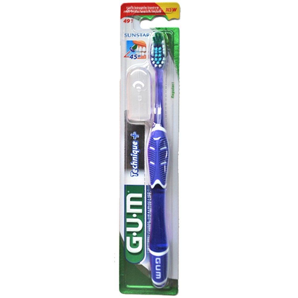 Gum Technique+ Soft Toothbrush Compact Χειροκίνητη Οδοντόβουρτσα με Μαλακές Ίνες 1 Τεμάχιο, Κωδ 491 – Μπλε