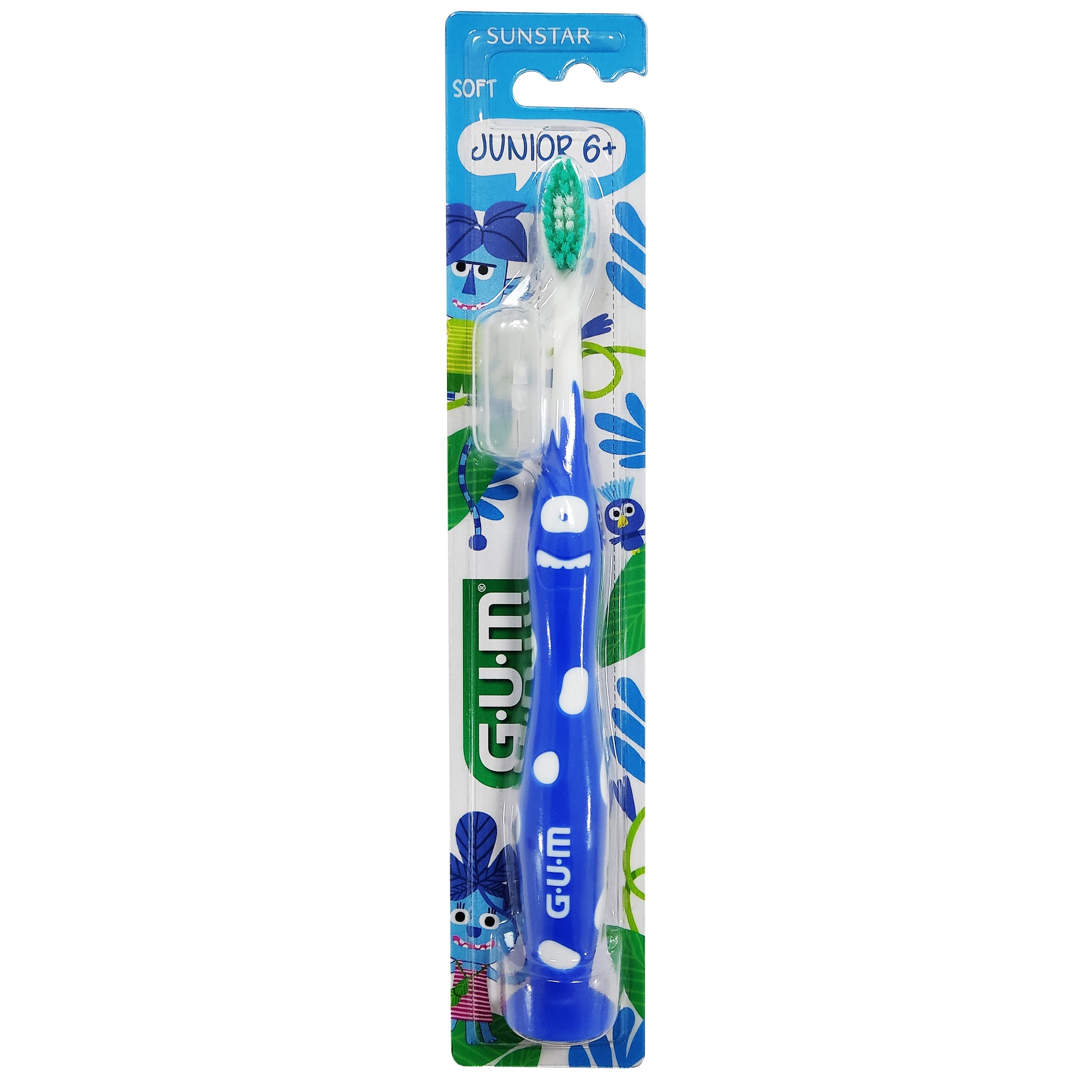 Gum Junior 6+ Soft Toothbrush Παιδική Μαλακή Οδοντόβουρτσα με Βάση Βεντούζα 1 Τεμάχιο - Μπλε φωτογραφία