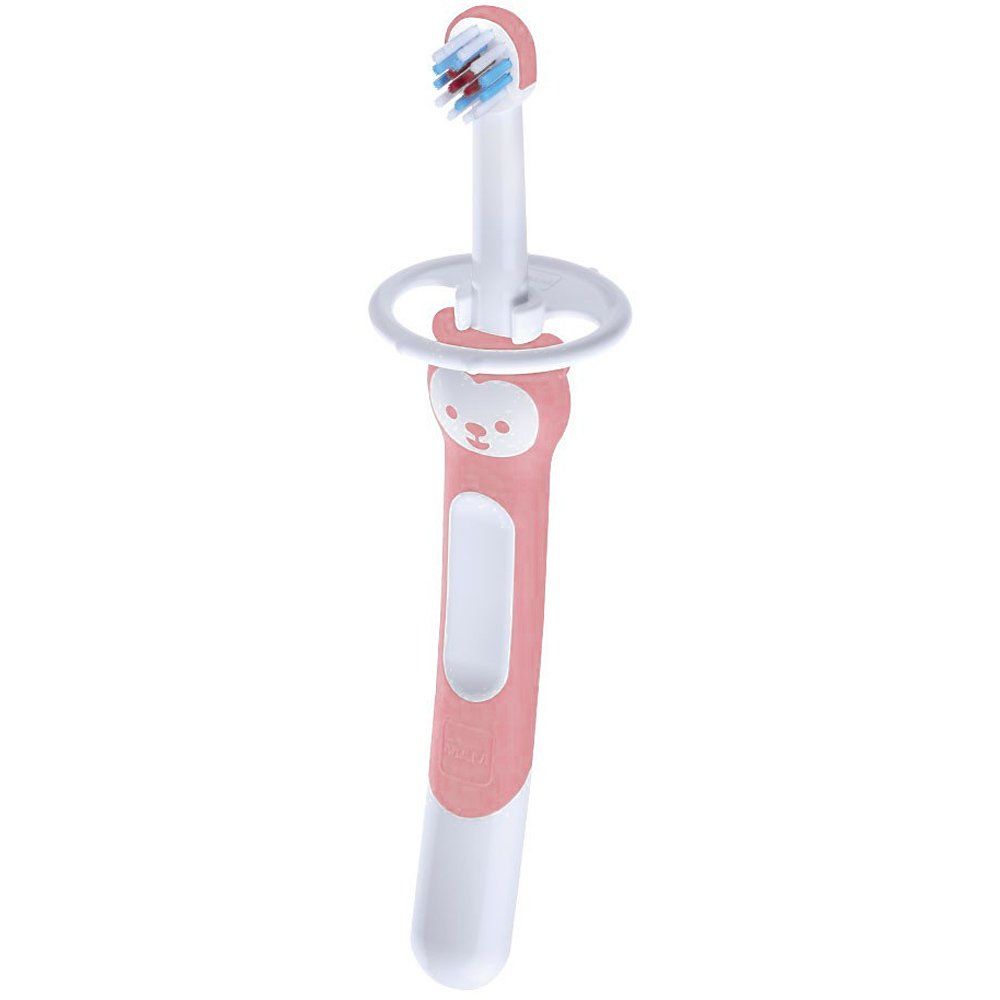 Mam Mam Learn to Brush Soft Toothbrush 5m+ Βρεφική, Εκπαιδευτική Οδοντόβουρτσα με Μαλακές Ίνες & Ασπίδα Προστασίας 1 Τεμάχιο, Κωδ 605 - Ροζ