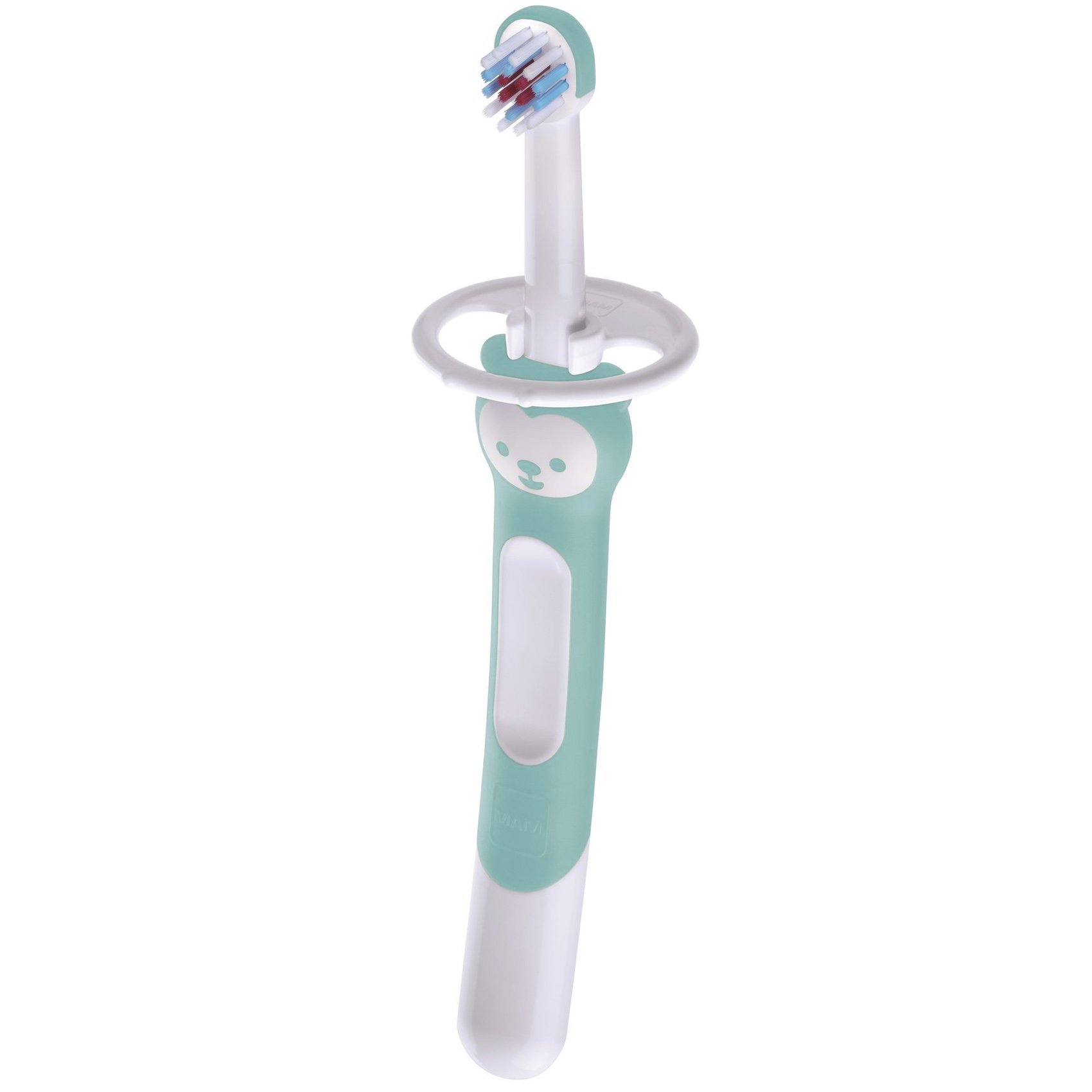 Mam Mam Learn to Brush Soft Toothbrush 5m+ Βρεφική, Εκπαιδευτική Οδοντόβουρτσα με Μαλακές Ίνες & Ασπίδα Προστασίας 1 Τεμάχιο, Κωδ 605 - Τιρκουάζ