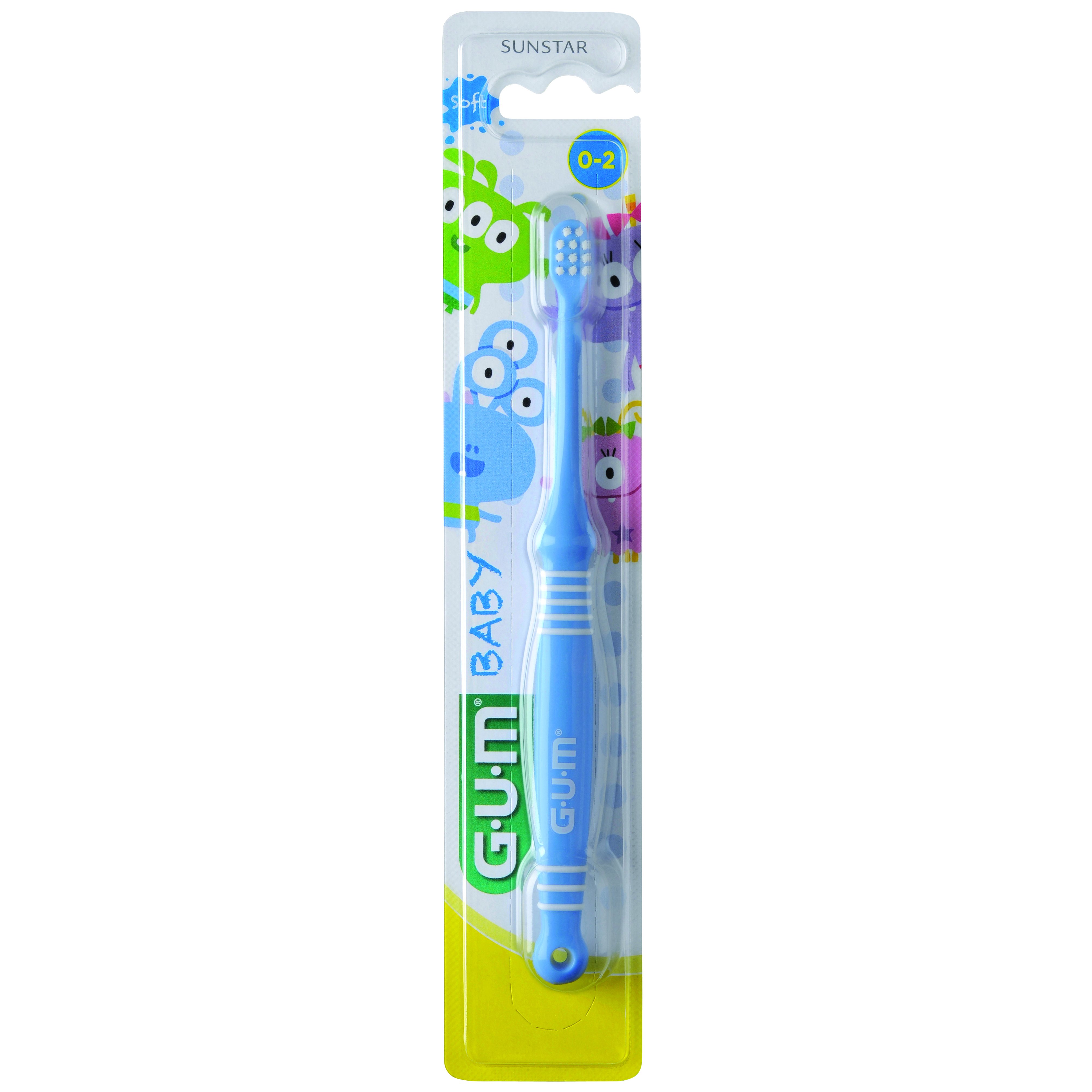 Gum Gum Baby 0-2 Years Soft Toothbrush Βρεφική Οδοντόβουρτσα με Μαλακές Τρίχες & Μικρή Κεφαλή για Ευκολία στη Χρήση 1 Τεμάχιο - Γαλάζιο