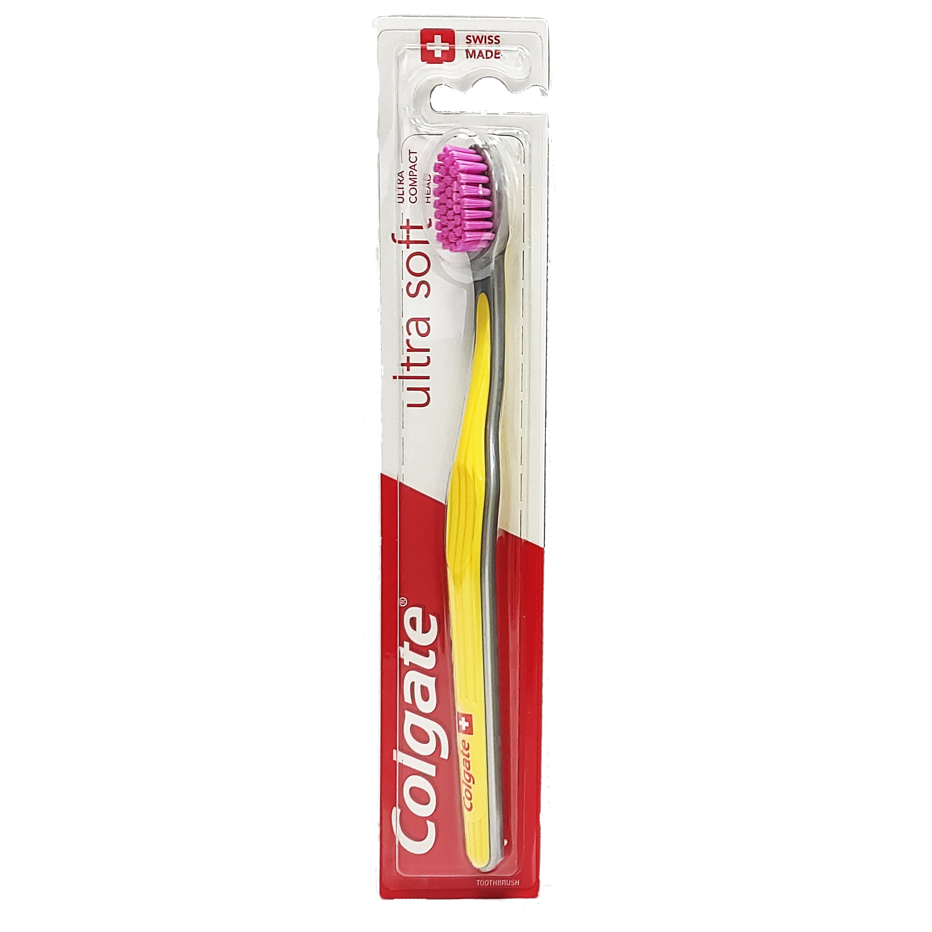 Colgate Ultra Soft Toothbrush Οδοντόβουρτσα με Πολύ Μαλακές Ίνες, Κατά της Πλάκας & των Επιφανειακών Χρωματικών Λεκέδων 1 Τεμάχιο – Κίτρινο