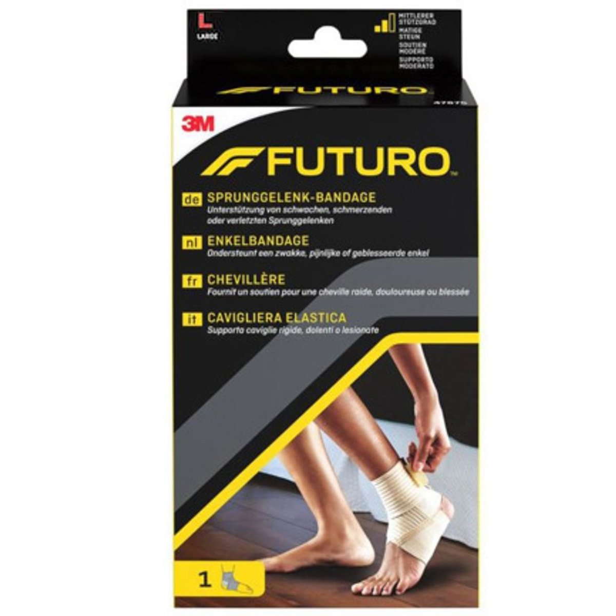 FUTURO 3M Futuro Wrap Around Ankle Support Επιστραγαλίδα με Ιμάντα Περίδεσης Μέτριας Στήριξης 1 Τεμάχιο - Large