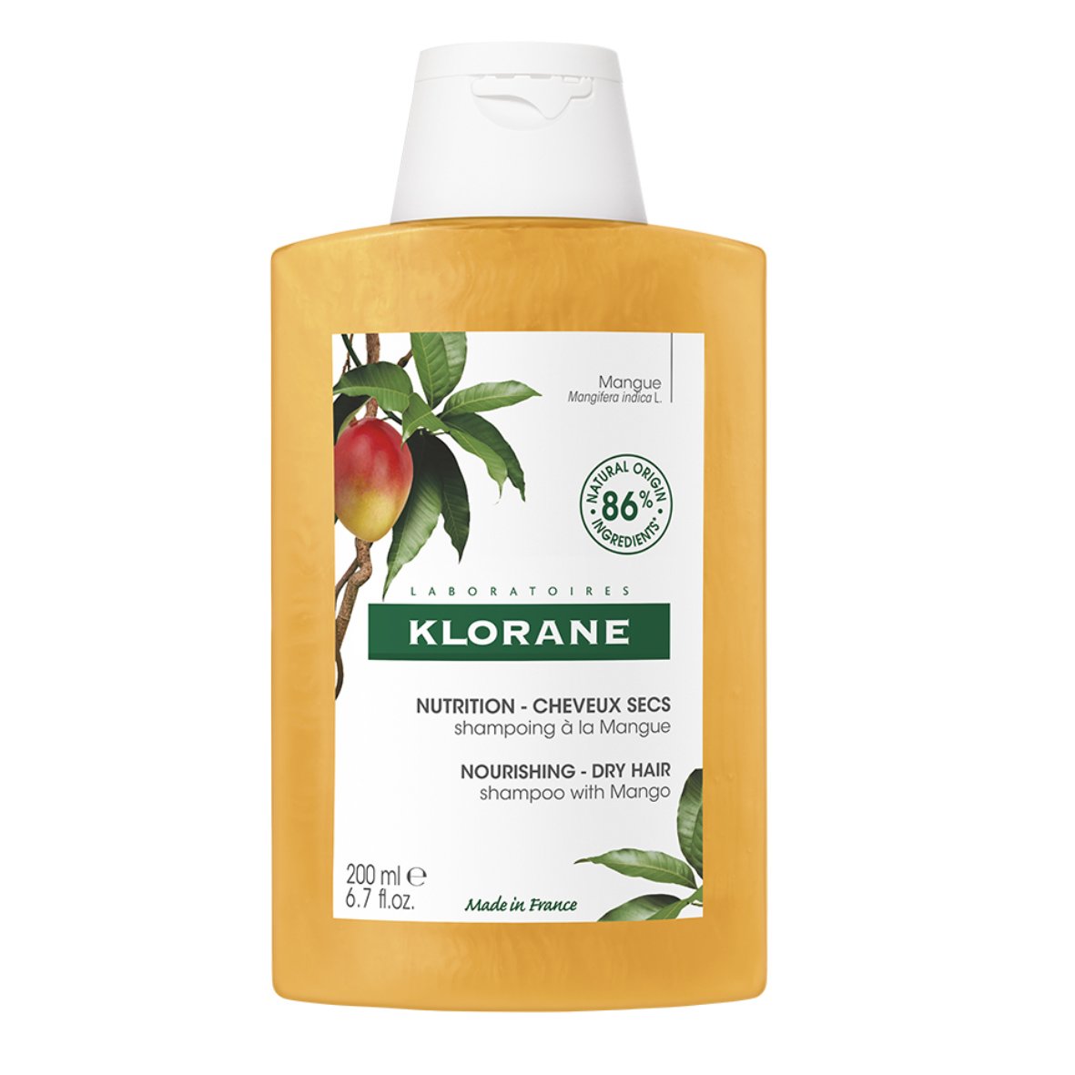 Klorane Klorane Nourishing Shampoo with Mango for Dry Hair Σαμπουάν Θρέψης με Βούτυρο Μάνγκο για Ξηρά Μαλλιά 200ml