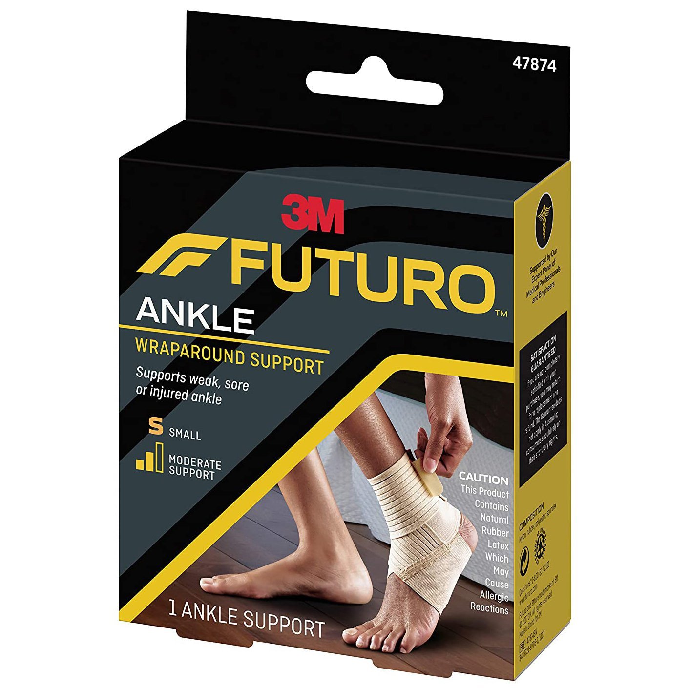 FUTURO 3M Futuro Wrap Around Ankle Support Επιστραγαλίδα με Ιμάντα Περίδεσης Μέτριας Στήριξης 1 Τεμάχιο - Small