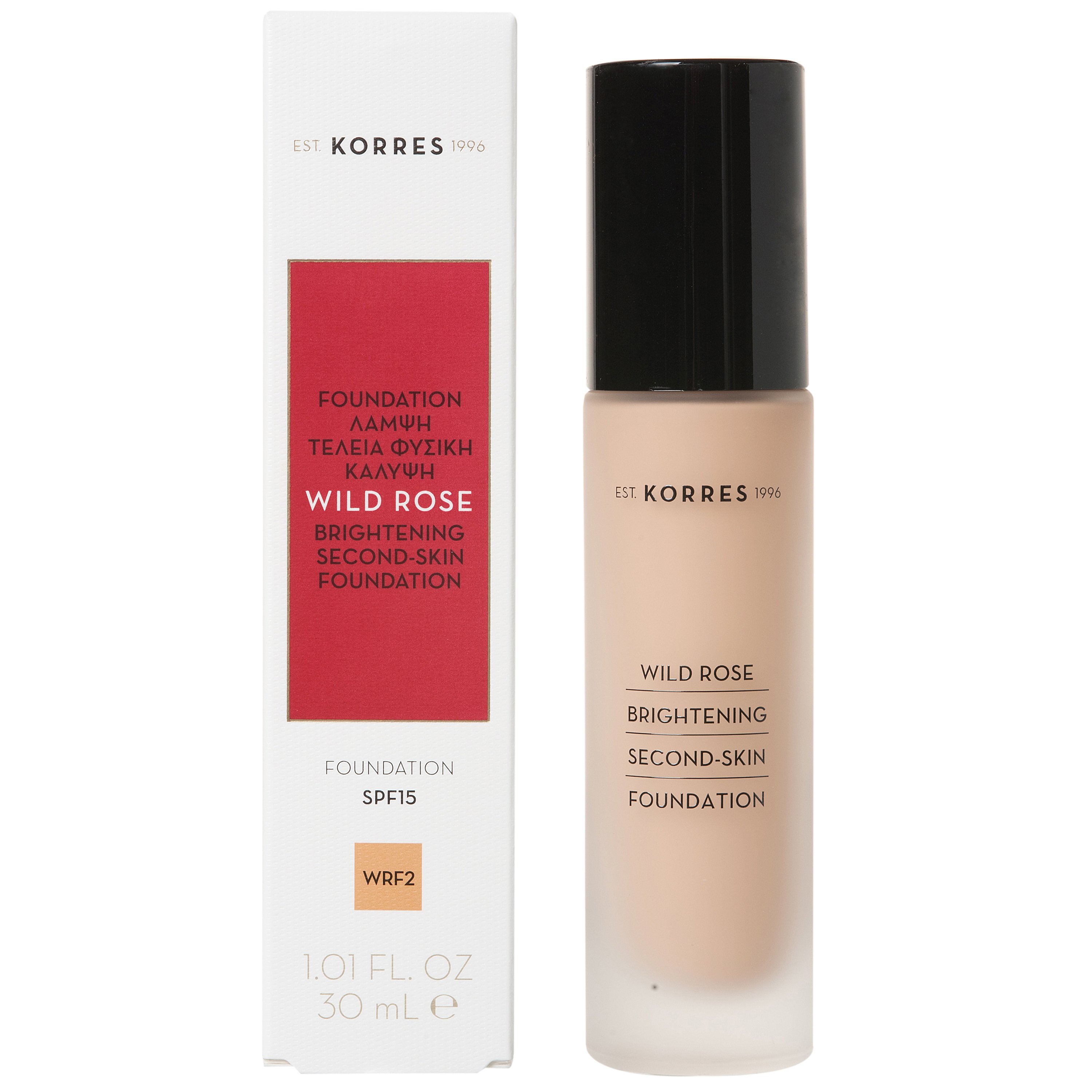 Korres Korres Wild Rose Foundation Spf15 Make Up Άγριο Τριαντάφυλλο, Λάμψη, Τέλεια Φυσική Κάλυψη & Διάρκεια 30ml - Wrf2