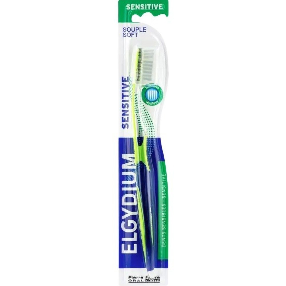 Pierre Fabre Oral Care Elgydium Sensitive Toothbrush Soft Χειροκίνητη Μαλακή Οδοντόβουρτσα Κατάλληλη για Ευαίσθητα Δόντια 1 Τεμάχιο - λαχανί