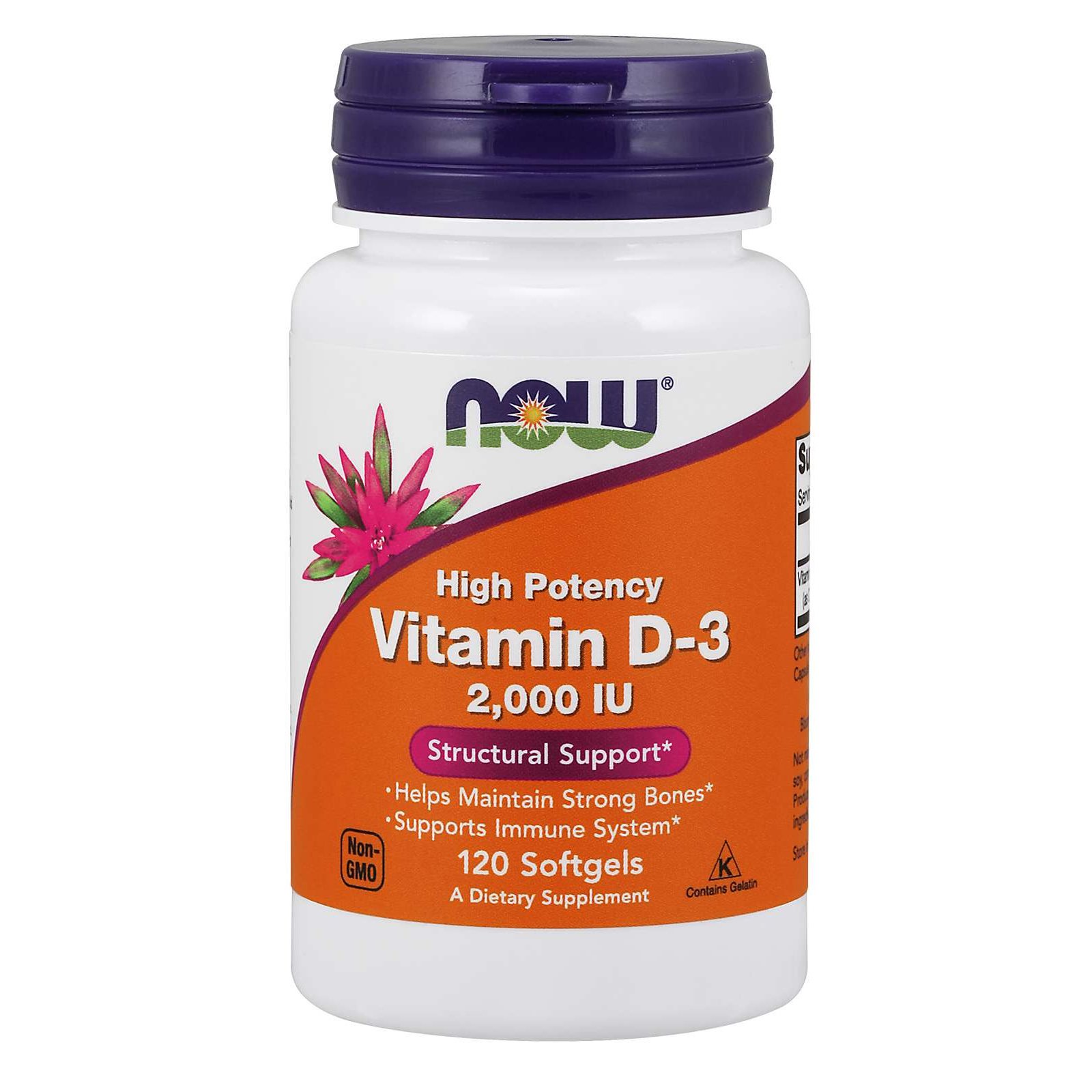 Now Now Foods Vitamin D3 2.000 IU Συμπλήρωμα Διατροφής με τη πιο Βιοδιαθέσιμη Μορφή Βιταμίνης D softgels - 120softgels