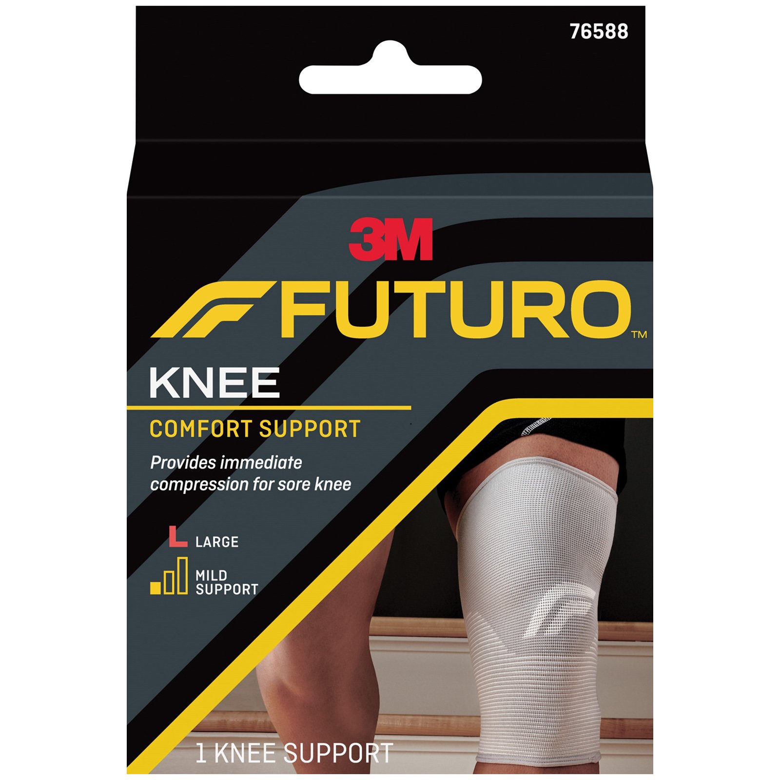 FUTURO 3M Futuro Comfort Knee Support Ελαστική Επιγονατίδα Ιδανική Στήριξη σε Δύσκαμπτο, Αδύναμο ή Τραυματισμένο Γόνατο 1 Τεμάχιο, Κωδ 76588 - Large