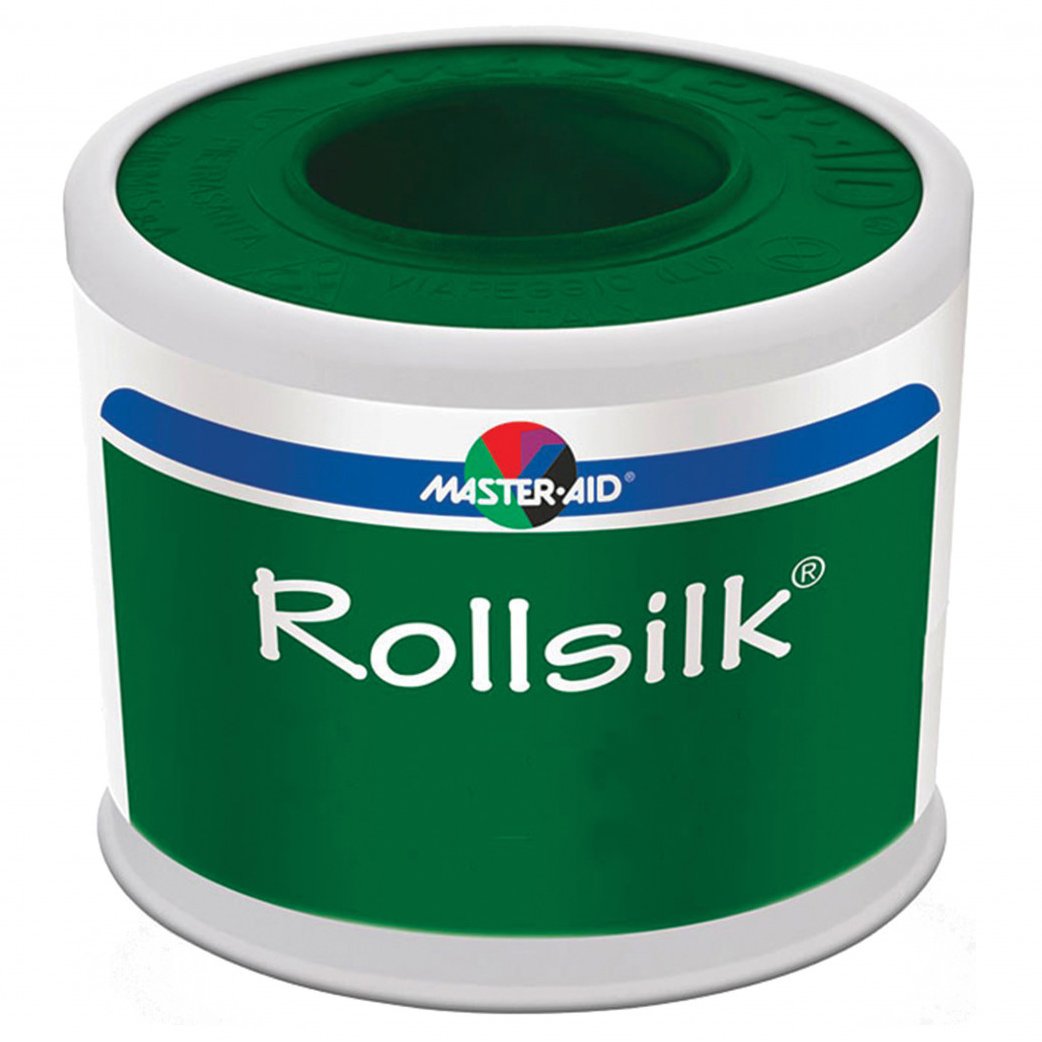 Master Aid Master Aid Rollsilk Adhesive Bandage Tape 5m x 5cm Αυτοκόλλητη Μεταξωτή Επιδεσμική Ταινία σε Άσπρο Χρώμα 1 Τεμάχιο