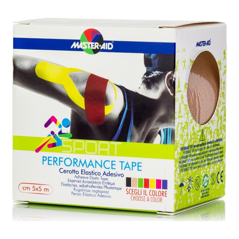 Master Aid Master Aid Sport Performance Tape Μπεζ Αυτοκόλλητη Ελαστική Ταινία για Επιδέσεις 5mx5cm 1 Τεμάχιο