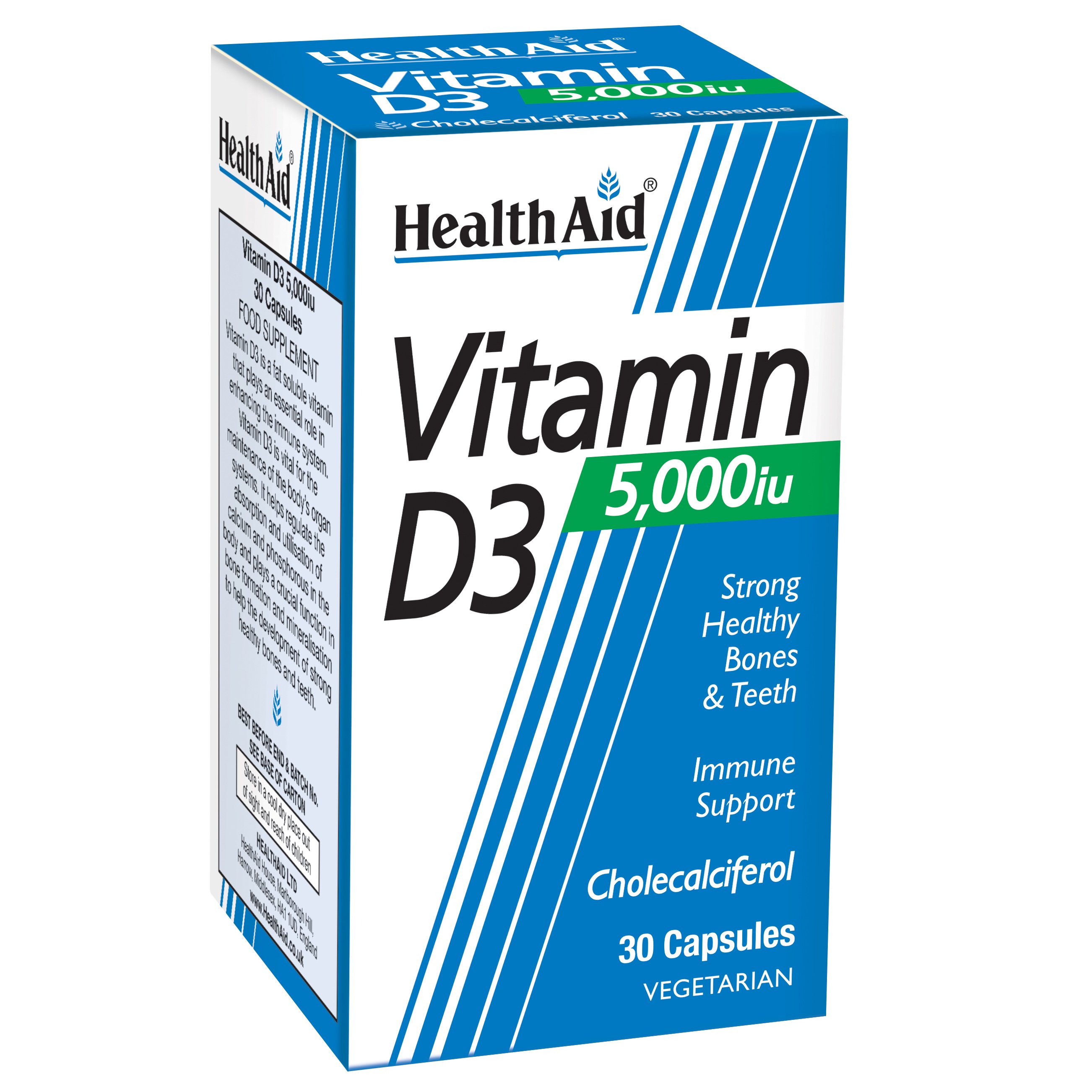 Health Aid Vitamin D3 Προστασία στο Ανοσοποιητικό – 5000iu 30caps