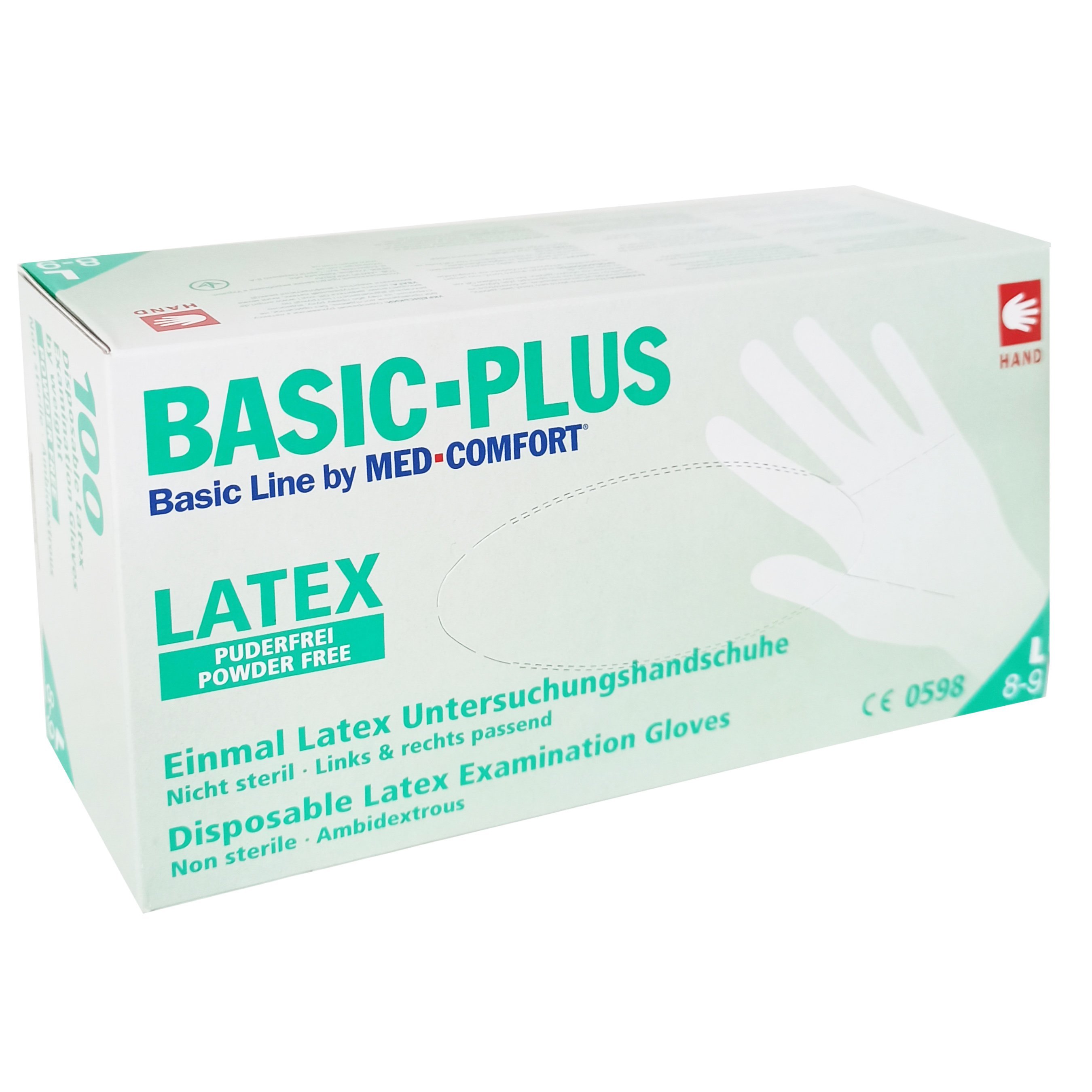 Alfacare Med Comfort Basic-Plus Disposable Latex Examination Gloves Powder Free Γάντια Λάτεξ Μίας Χρήσης Χωρίς Πούδρα σε Λευκό Χρώμα 100 Τεμάχια - Large φωτογραφία