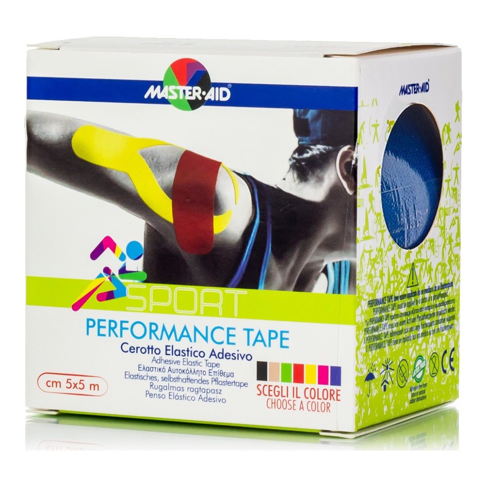 Master Aid Master Aid Sport Performance Tape Μπλε Αυτοκόλλητη Ελαστική Ταινία για Επιδέσεις 5mx5cm 1 Τεμάχιο