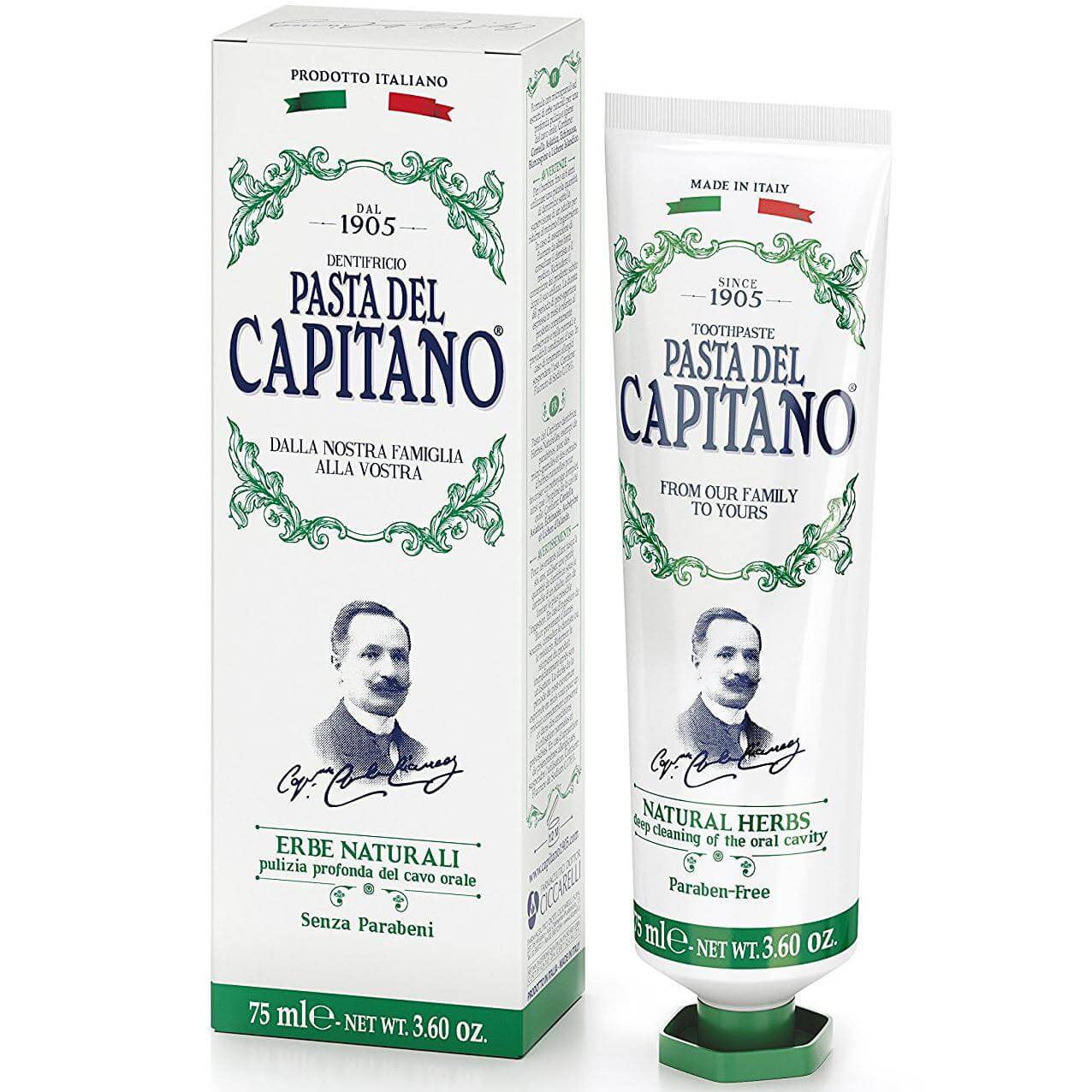 Health-Plus Pasta Del Capitano Natural Herbs Toothpaste Οδοντόκρεμα με Καταπραϋντικές Ιδιότητες, Καταπολεμά Τους Ερεθισμούς 75ml