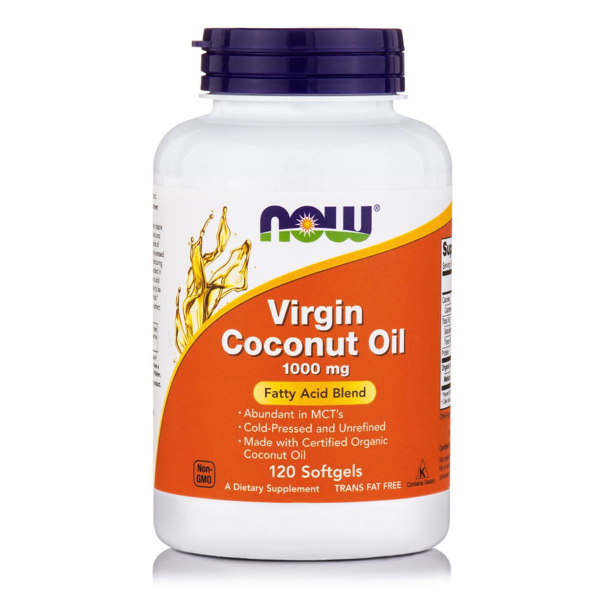 Now Now Foods Virgin Coconut Oil 1000mg Συμπλήρωμα Διατροφής με Βιολογικό Έλαιο Καρύδας 120 Softgels