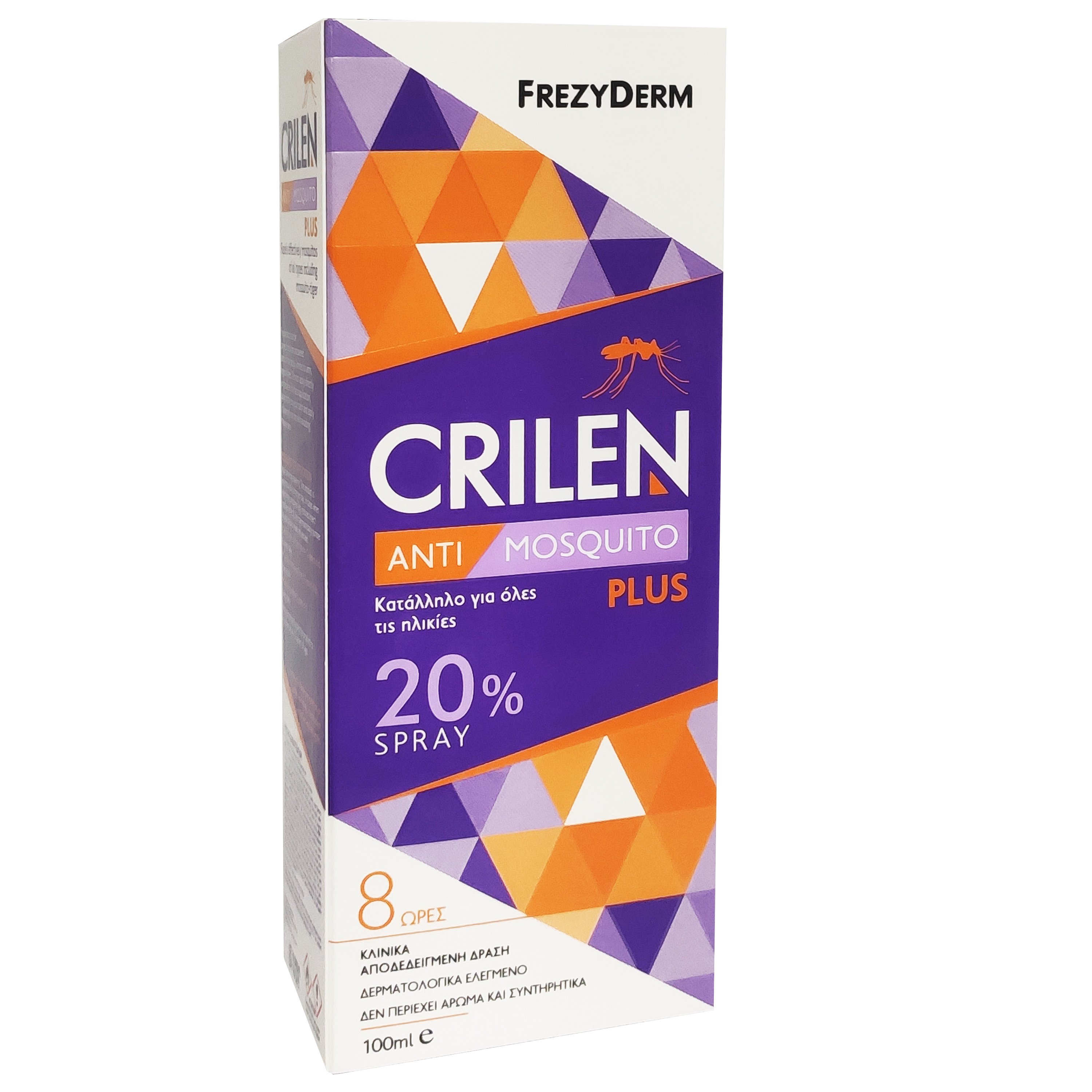 Frezyderm Frezyderm Crilen Anti Mosquito Plus 20% Spray Εντομοαπωθητικό Spray Χωρίς Άρωμα 100ml