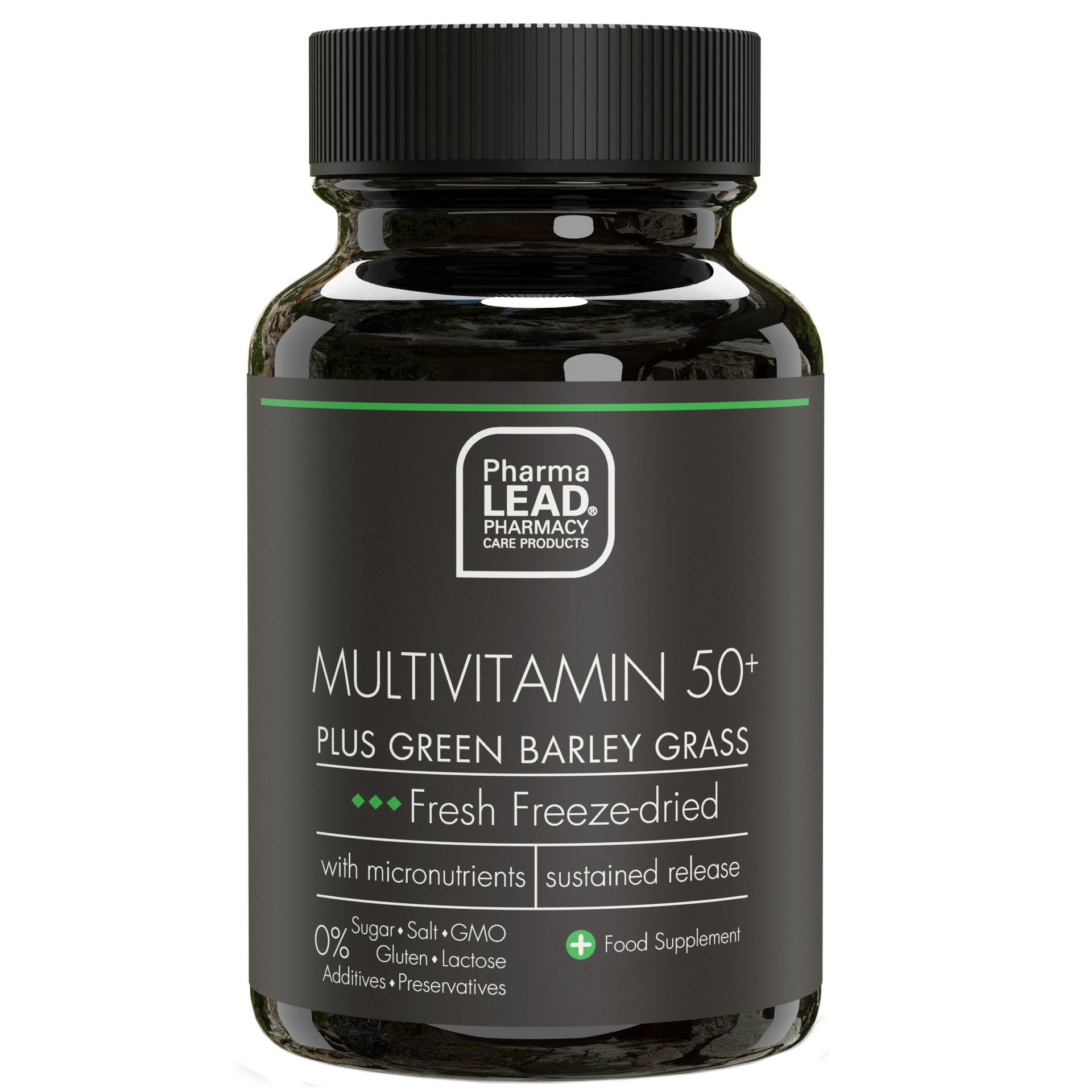 PharmaLead Pharmalead Black Range Multivitamin 50+ & Green Barely Grass Συμπλήρωμα Διατροφής με Ισχυρή Σύνθεση Πολυβιταμινών για την Ενίσχυση του Οργανισμού 30veg.caps