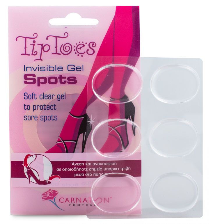 Vican Carnation TipToes Invisible Gel Spots Άνεση & Ανακούφιση σε Οποιοδήποτε Σημείο Υπάρχει Τριβή Μέσα στο Παπούτσι 6τμχ