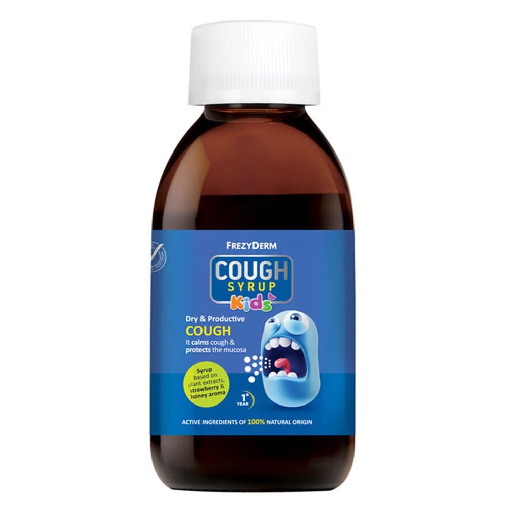 Frezyderm Frezyderm Cough Syrup for Kids Παιδικό Σιρόπι για Ξηρό & Παραγωγικό Βήχα με Γεύση Φράουλα και Μέλι 182gr