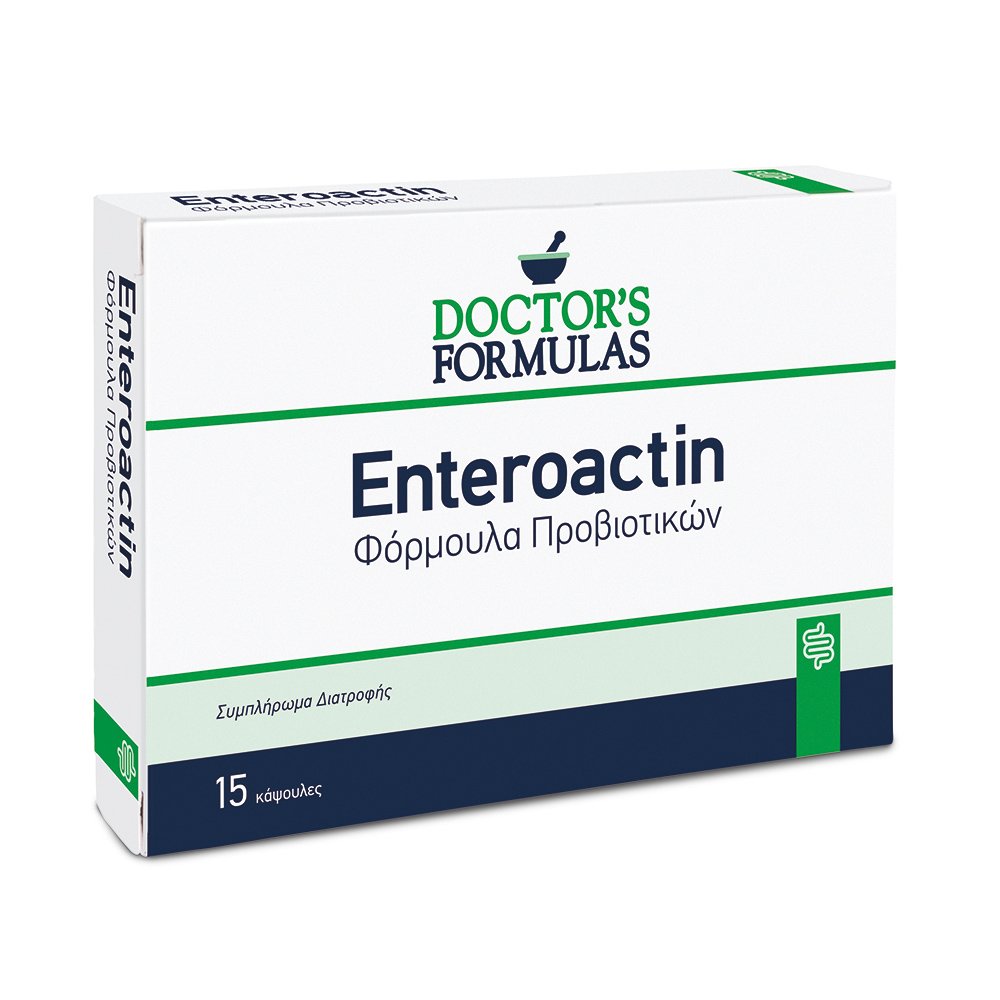 Doctor's Formulas Doctor's Formulas Enteroactin Συμπλήρωμα Διατροφής Προβιοτικών για την Αποκατάσταση και την Διατήρηση της Εντερικής Χλωρίδας 15caps