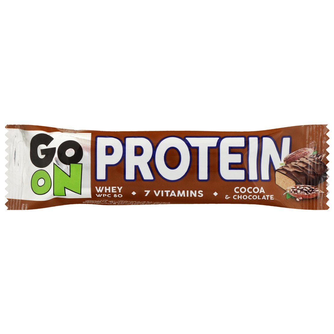 Go On Protein Bar Cocoa & Chocolate Flavour Μπάρα Πρωτεΐνης με 7 Βιταμίνες & Γεύση Κακάο, Σοκολάτα 50g φωτογραφία