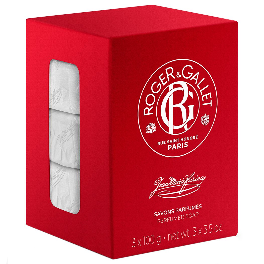 Roger & Gallet Roger & Gallet Πακέτο Προσφοράς Jean-Marie Farina Perfumed Soap Bar Γυναικείο Αναζωογονητικό Φυτικό Σαπούνι Σώματος με Τονωτικό Άρωμα Εσπεριδοειδών 3x100g