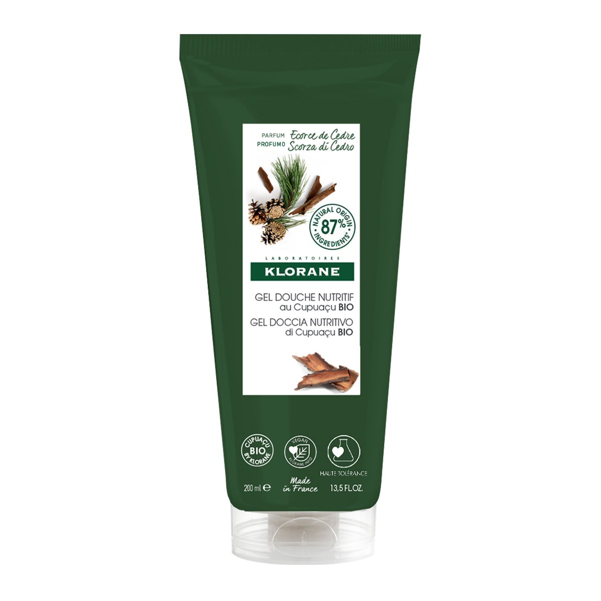 Klorane Cedar Nourishing Shower Gel Θρεπτικό Gel Αφρόλουτρο με Βιολογικό Βούτυρο Cupuacu & Άρωμα Φλοιού Κέδρου 200ml