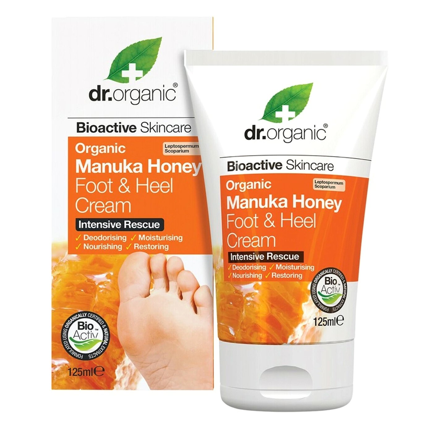 Dr Organic Dr Organic Manuka Honey Foot and Heel Cream Κρέμα Ποδιών και Πελμάτων με Βιολογικό Μέλι Μανούκα 125ml