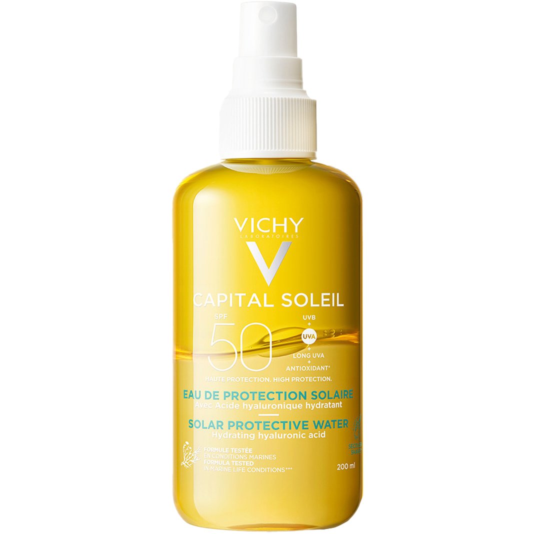 Vichy Vichy Capital Soleil Solar Protective Body Spray Water With Hyaluronic Acid Spf50 Υψηλής Αντηλιακής Προστασίας με Υαλουρονικό & Βιταμίνη E 200ml