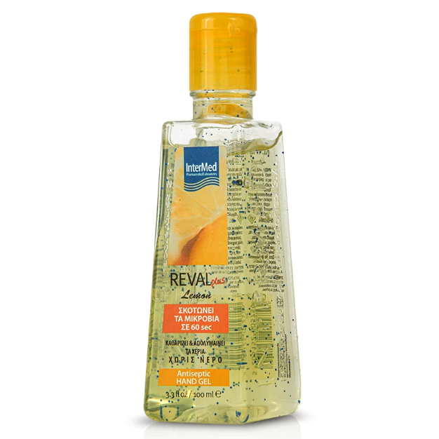 InterMed Intermed Reval Plus Lemon Antiseptic Hand Gel Αντιβακτηριδιακό Αντισηπτικό Τζελ Χεριών με Άρωμα Λεμόνι 100ml